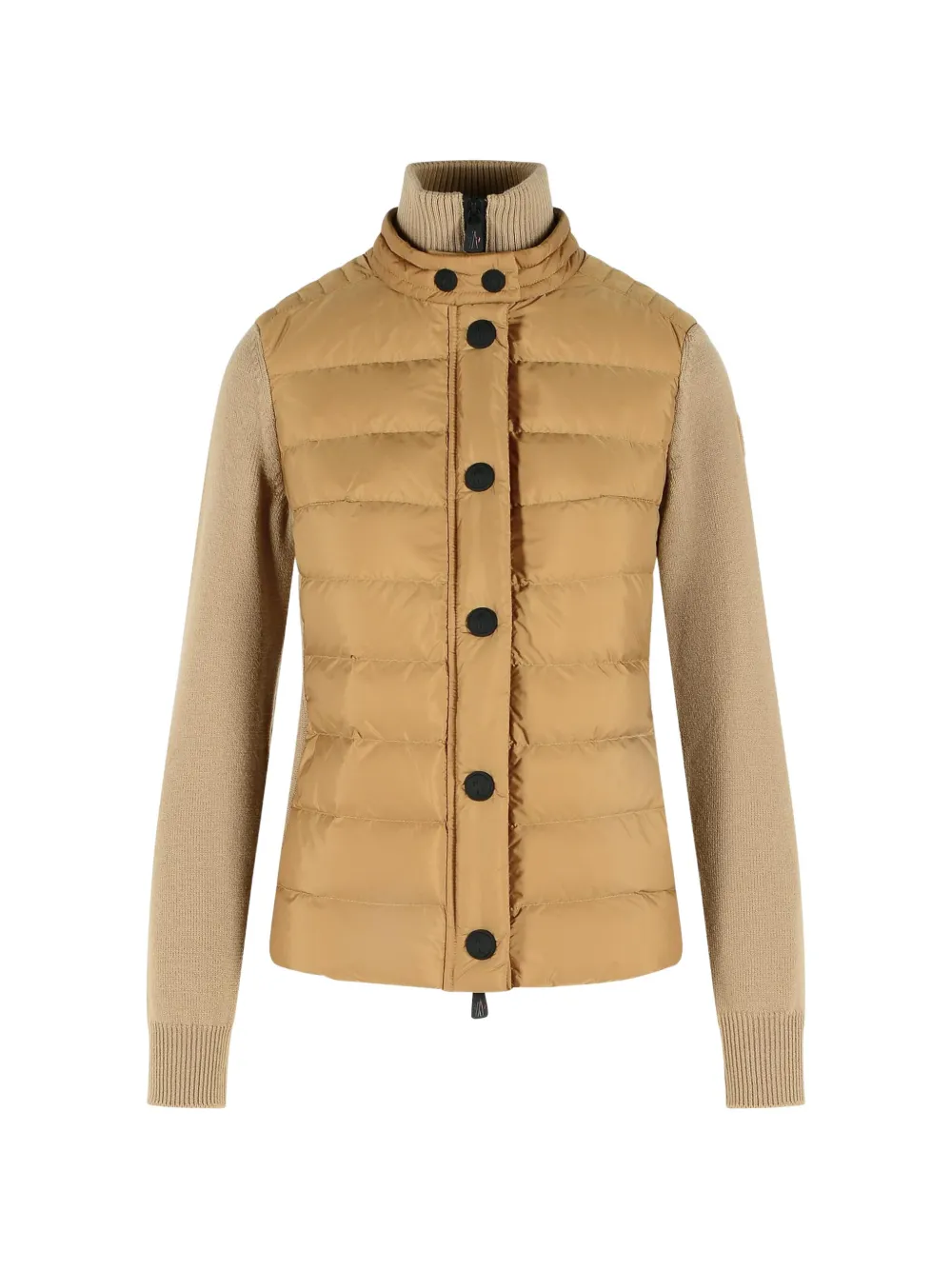 Moncler Grenoble quilted-panel knitted cardigan Beige