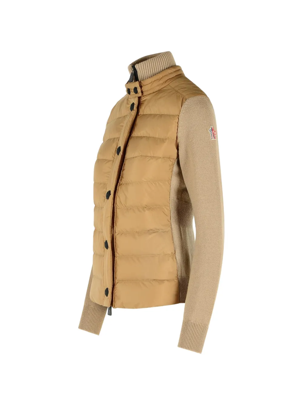 Moncler Grenoble quilted-panel knitted cardigan Beige