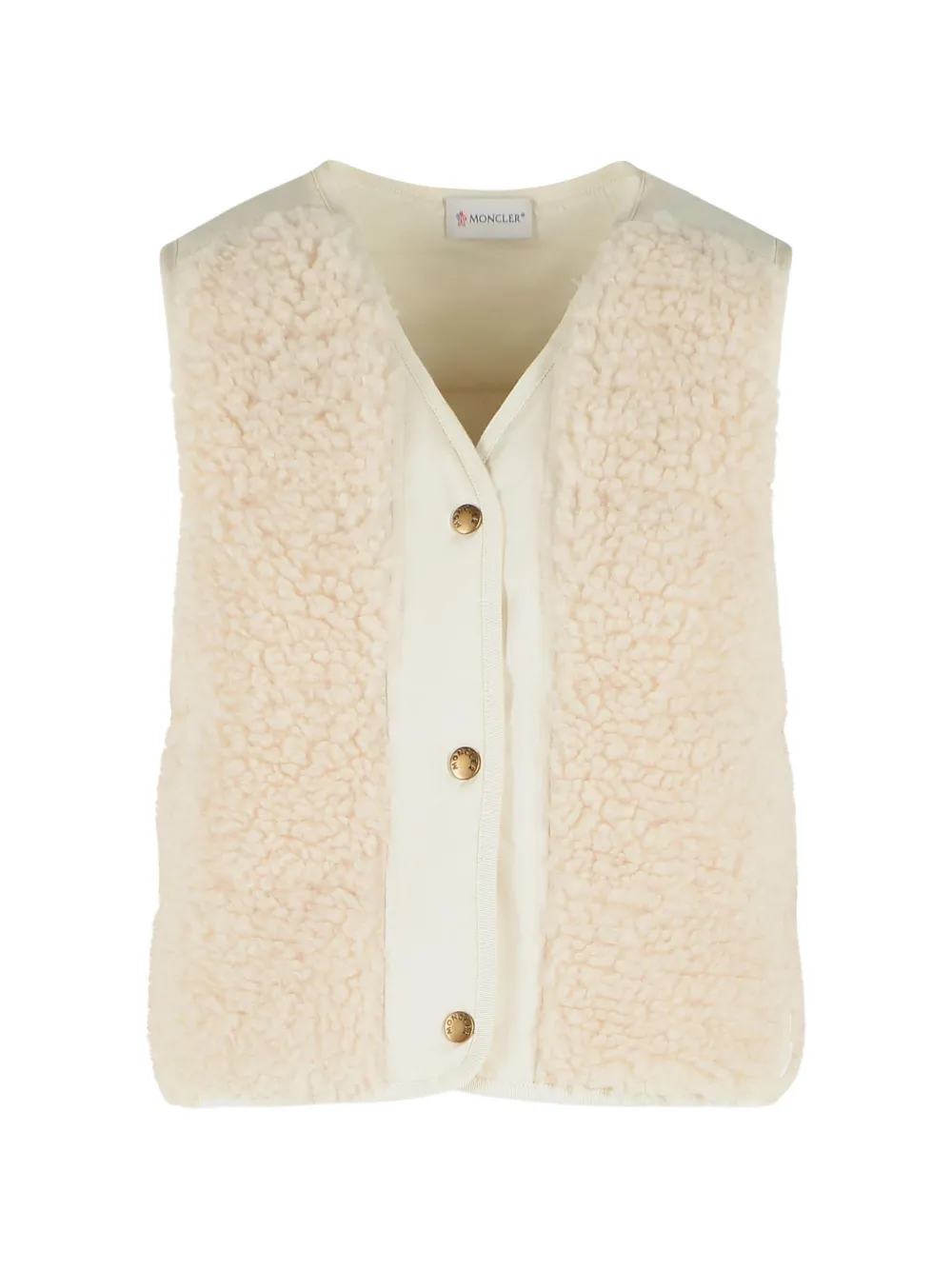 Moncler fluffy teddy padded gilet Beige