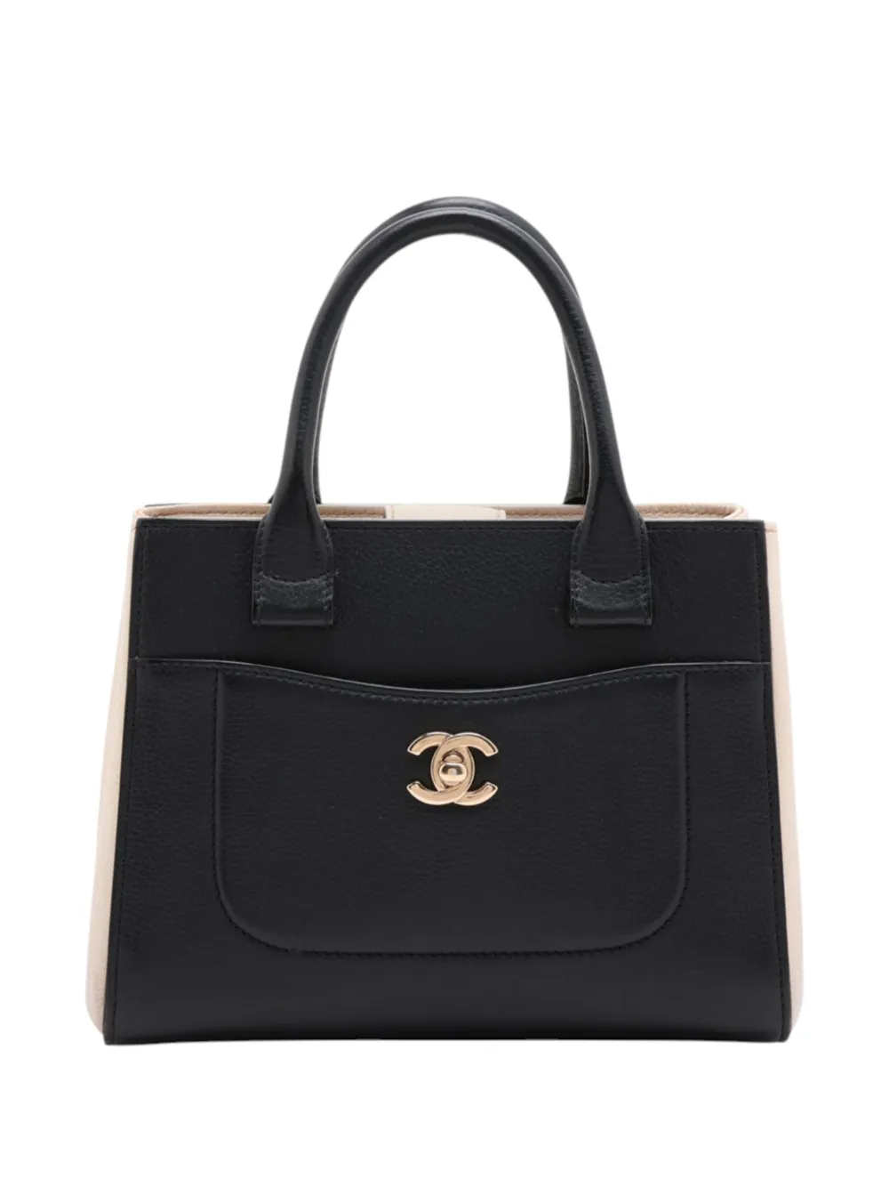 CHANEL Pre-Owned 2016-2017 Mini Grained Calfskin Neo Executive Shopper Tote satchel - Black