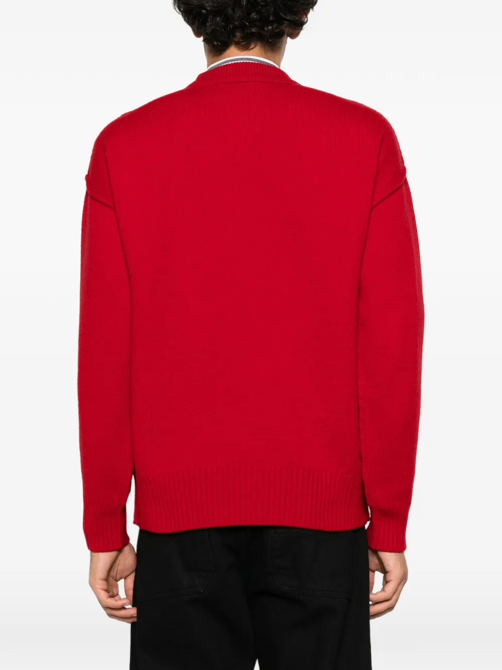 AMI Paris Ami de Coeur intarsia-knit sweater Rood