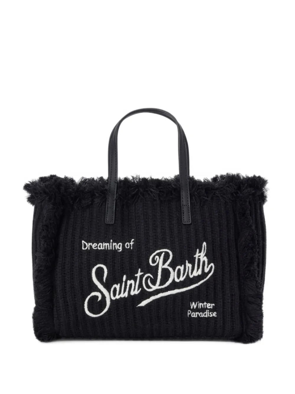 MC2 Saint Barth black Colette bag with ribbed knit design Zwart