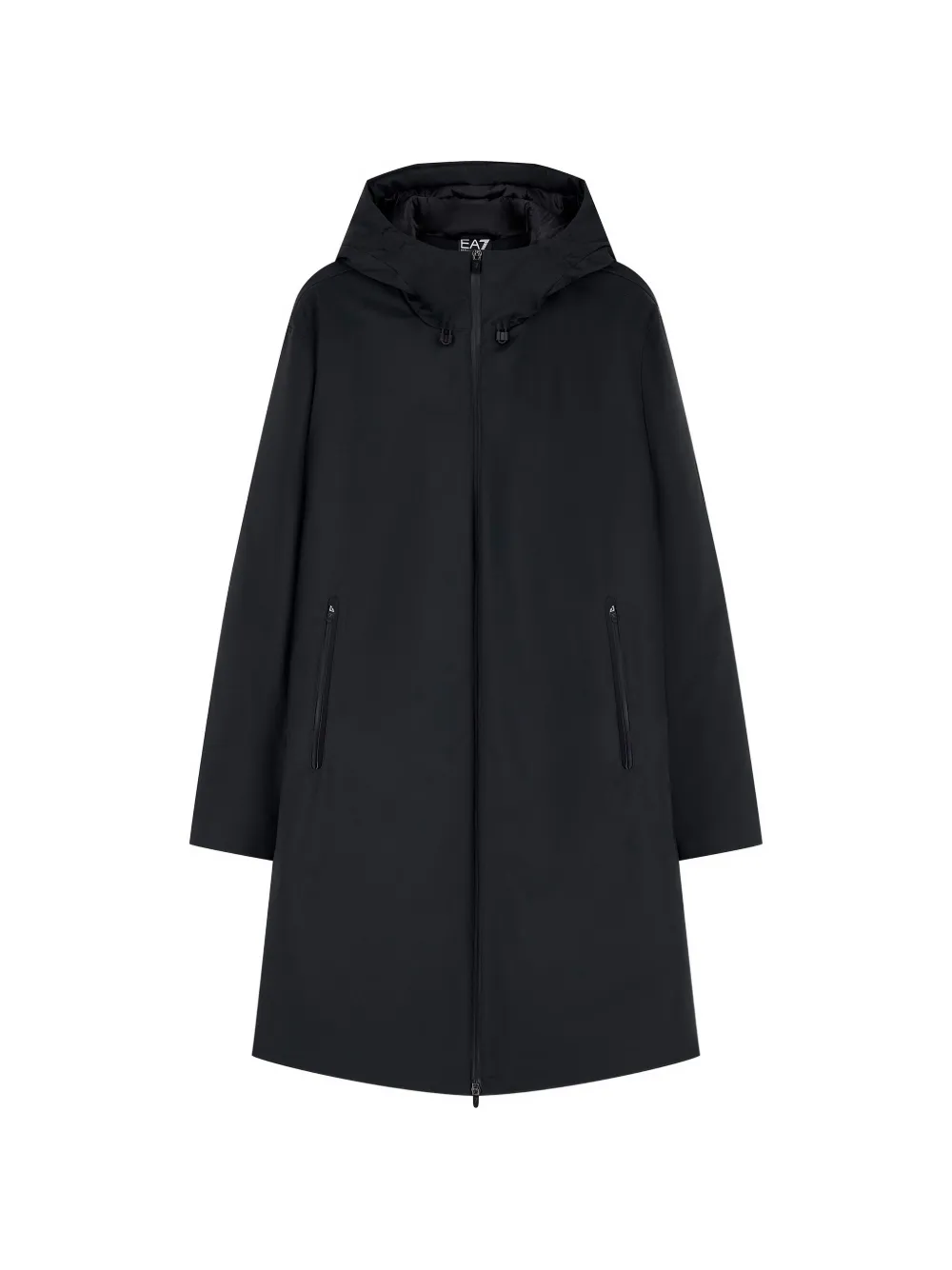 Ea7 Emporio Armani hooded zip-up coat - Black