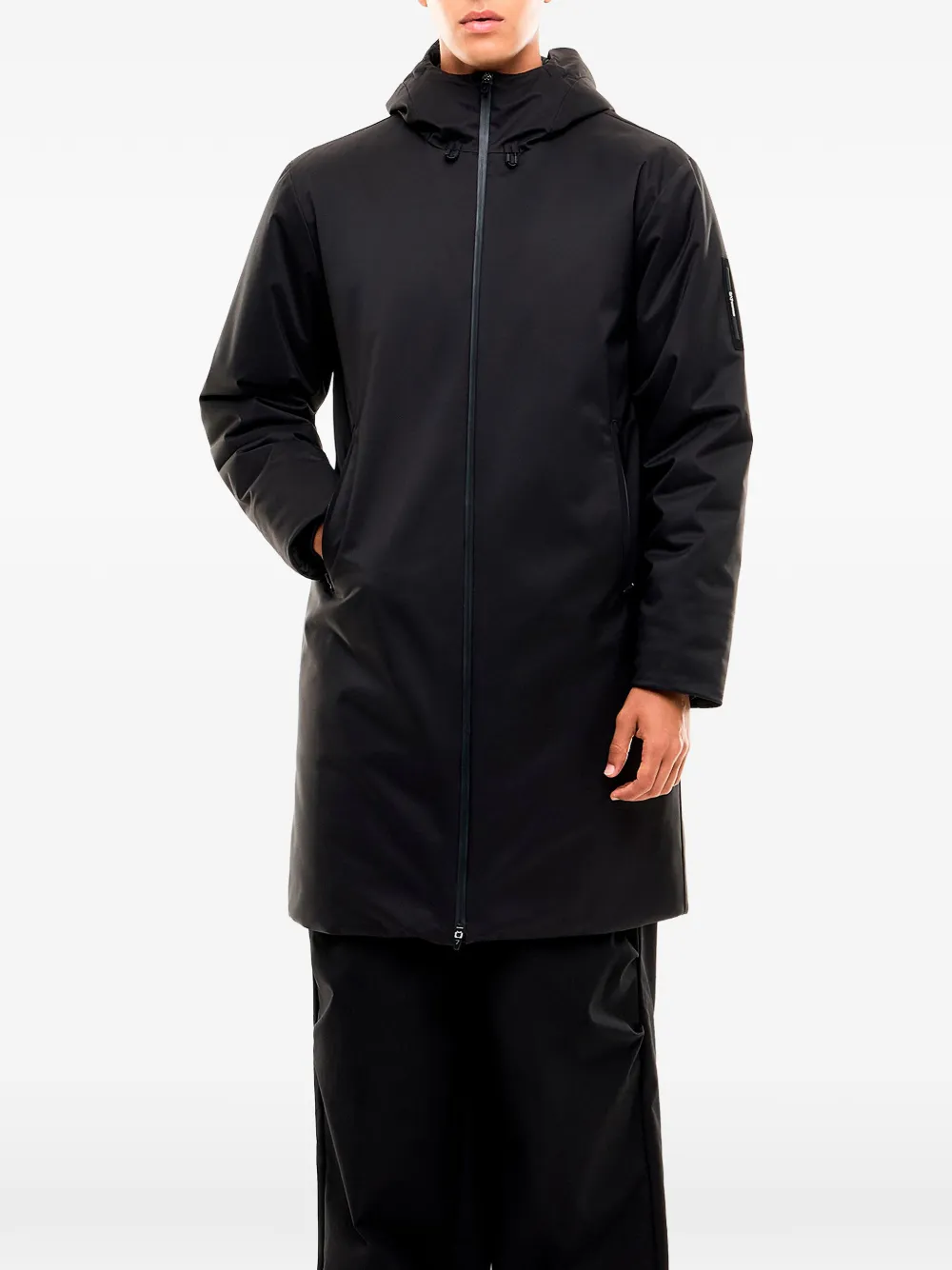 Ea7 Emporio Armani hooded zip-up coat Zwart