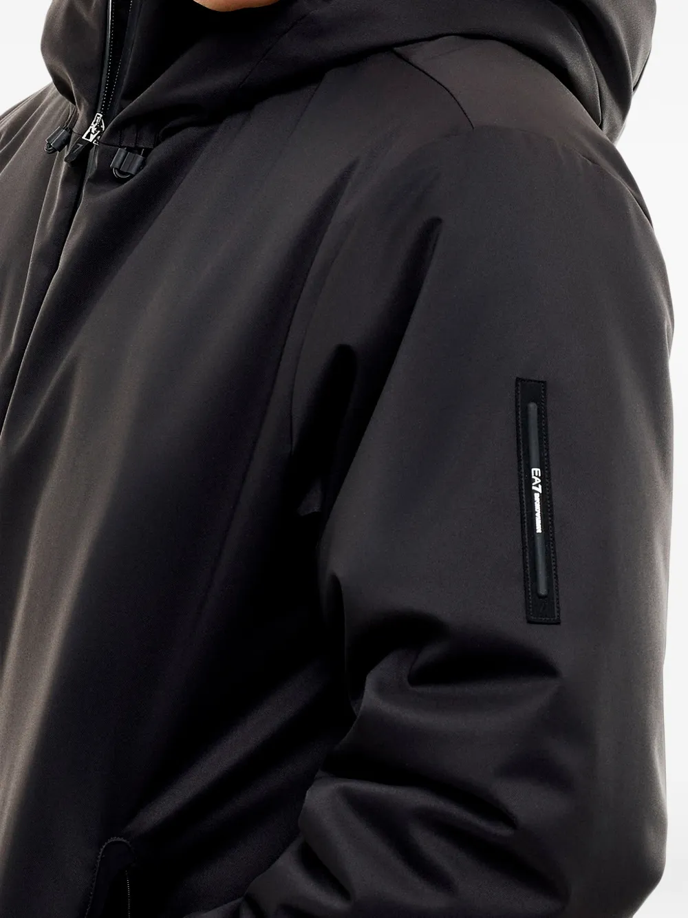 Ea7 Emporio Armani hooded zip-up coat Zwart