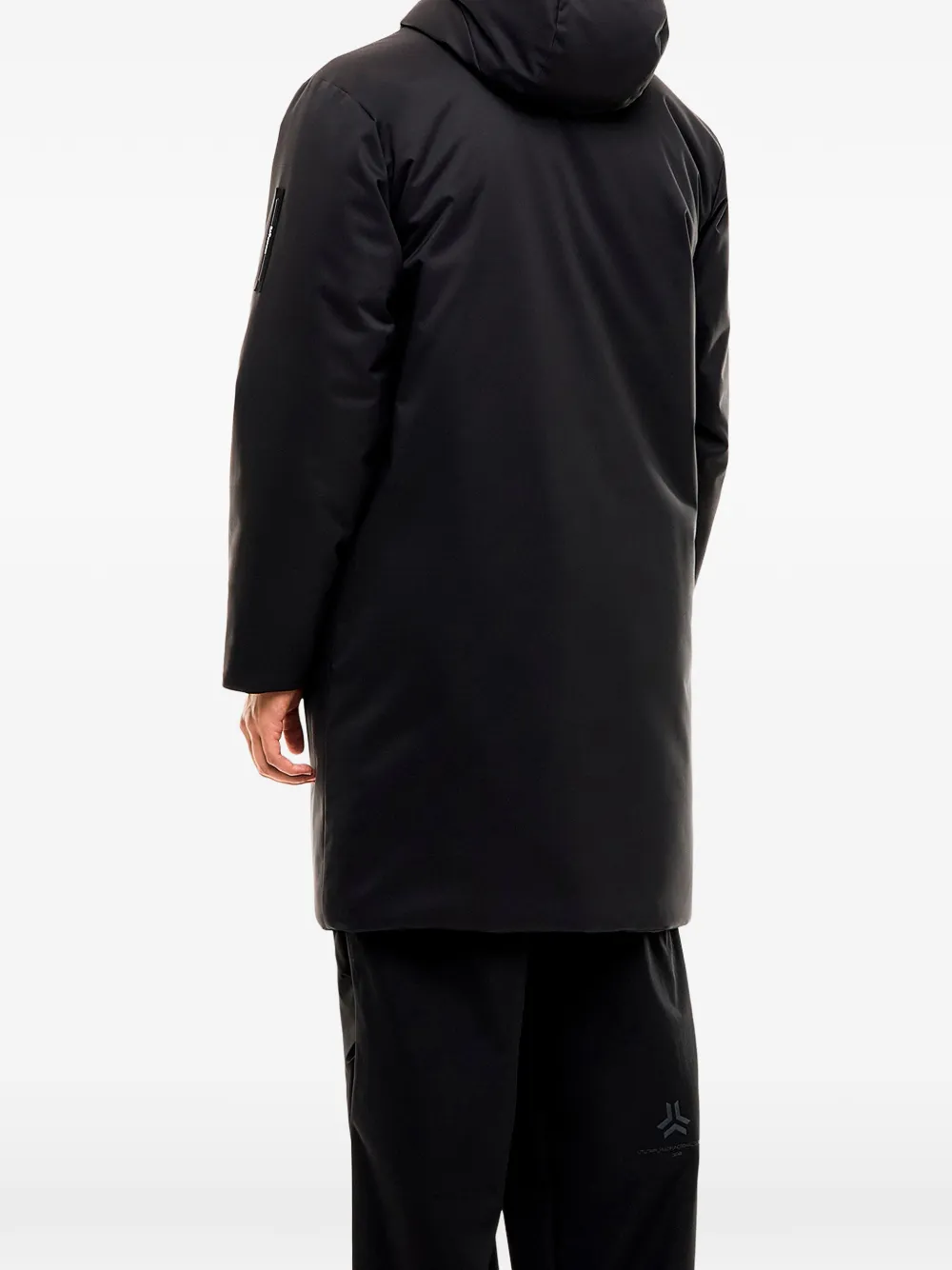 Ea7 Emporio Armani hooded zip-up coat Zwart
