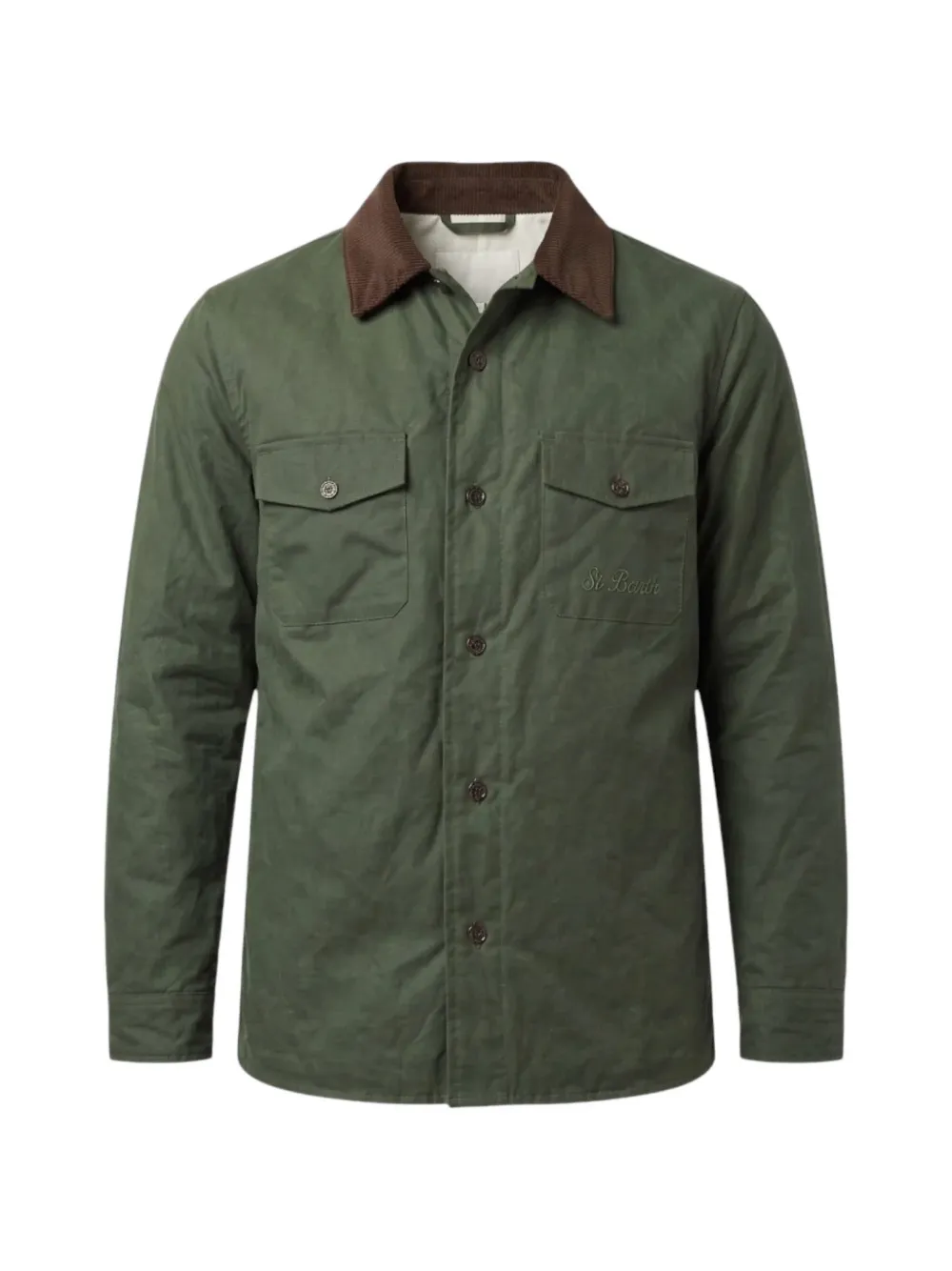 MC2 Saint Barth corduroy-collar logo-embroidered jacket Groen
