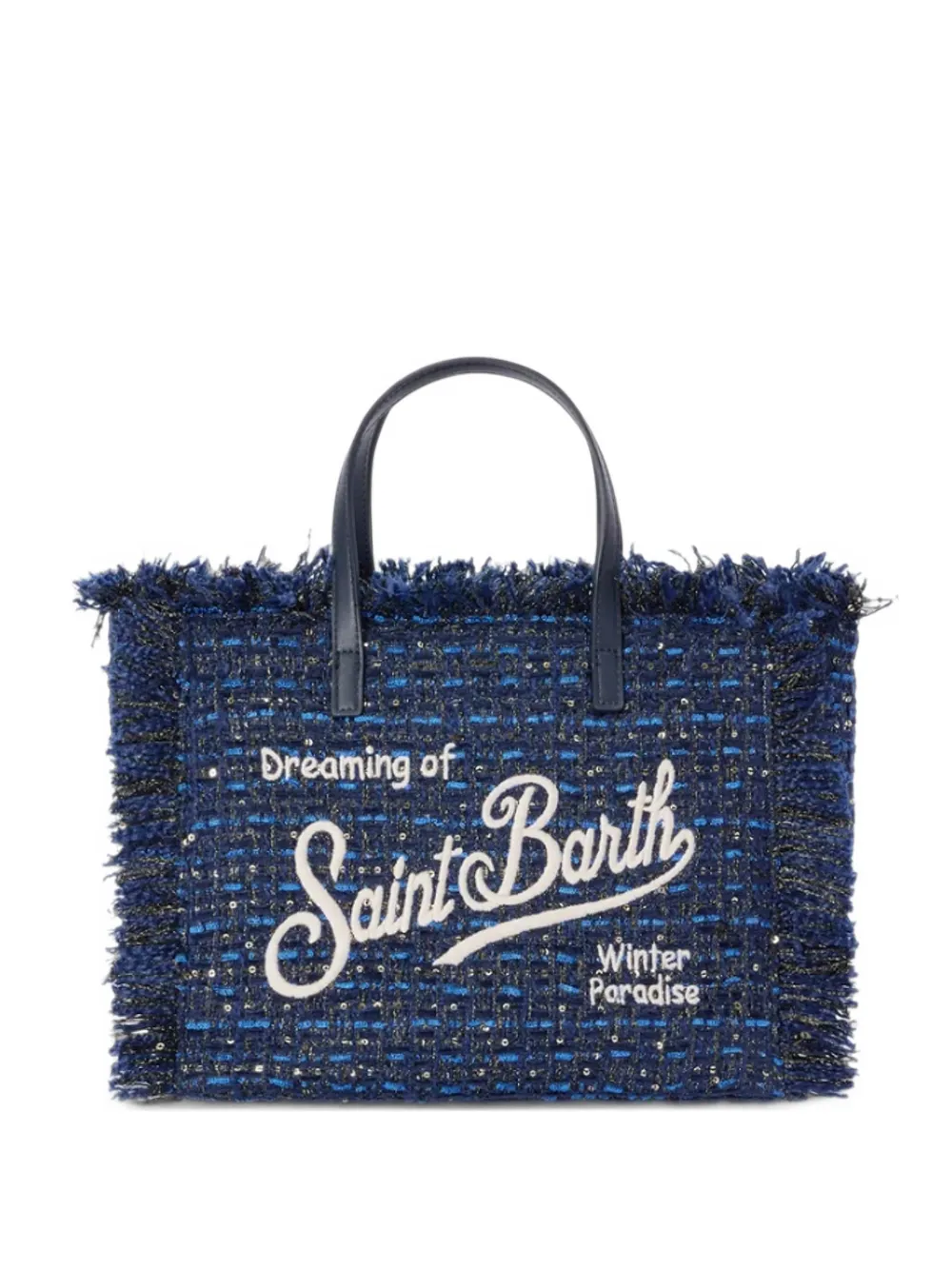 MC2 Saint Barth navy blue Colette bag with lurex threads and logo embroidery Blauw