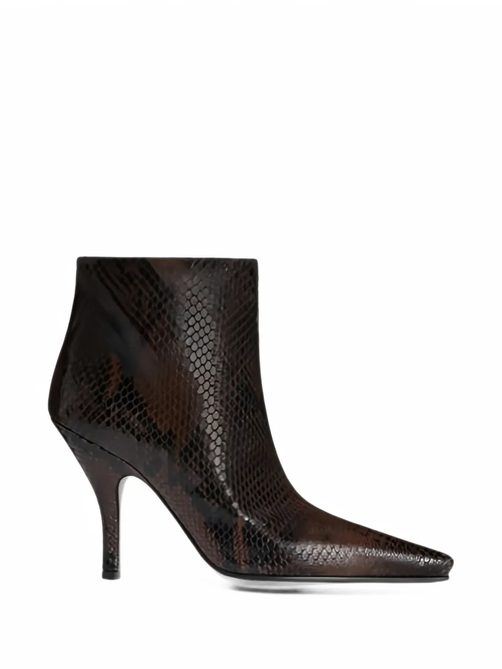 Paris Texas Rose snakeskin-effect ankle boots – Brown