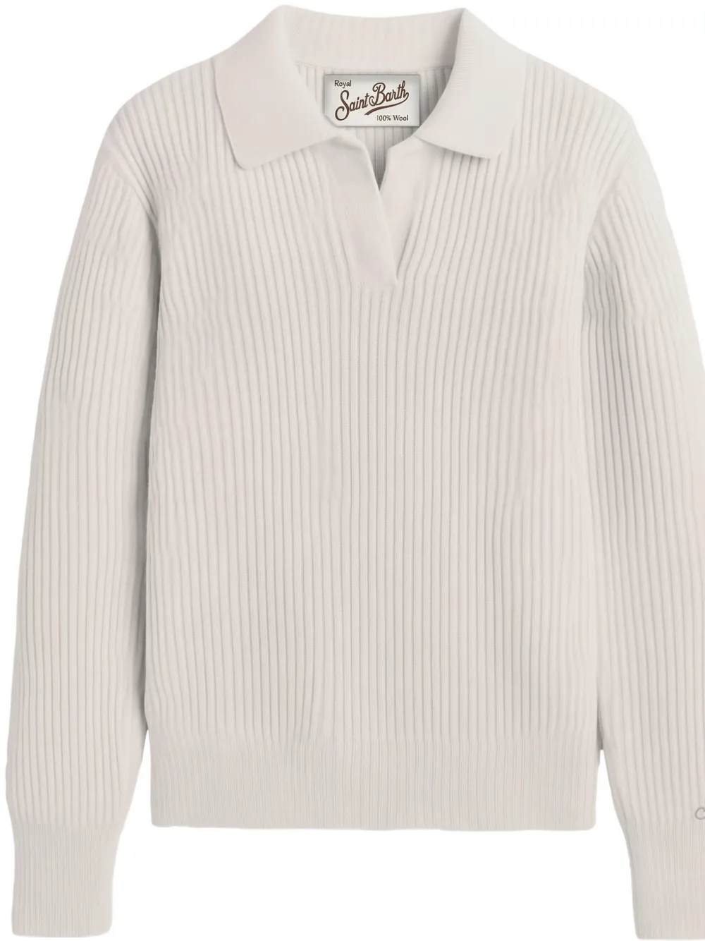 MC2 Saint Barth Yaoni wool polo collar knit sweater Beige