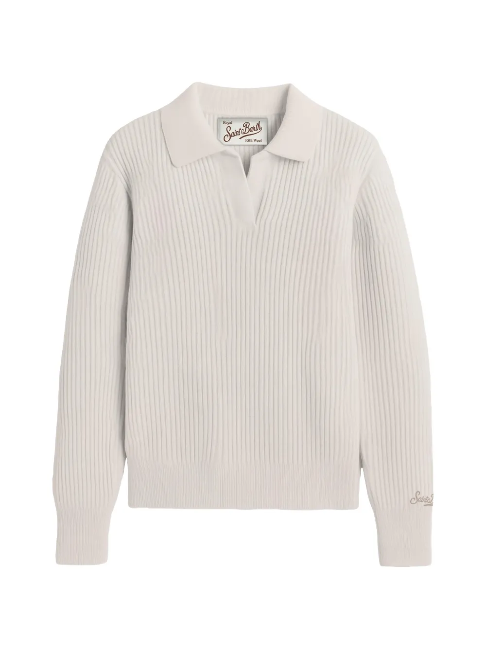 MC2 Saint Barth Yaoni wool polo collar knit sweater Beige