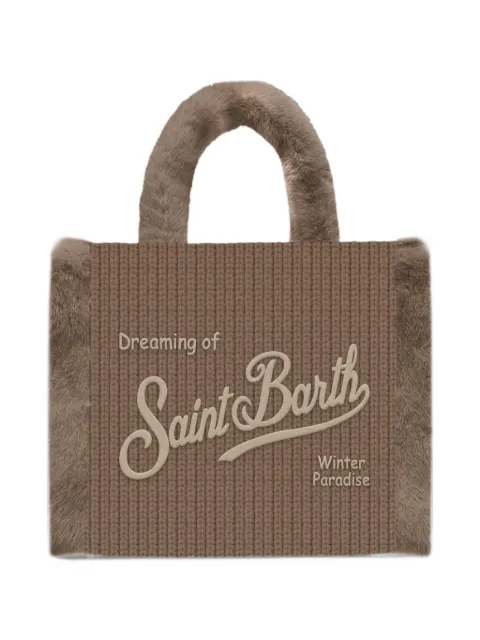 MC2 Saint Barth mini Vanity bag in ribbed faux shearling with faux fur handles