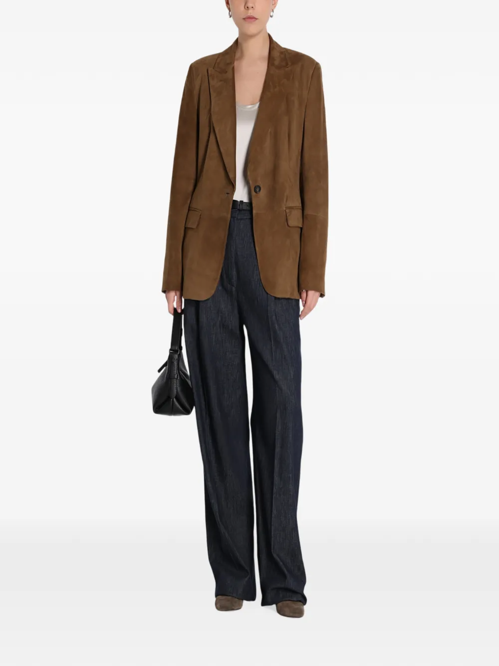 Brunello Cucinelli peak-lapel single-breasted blazer Bruin