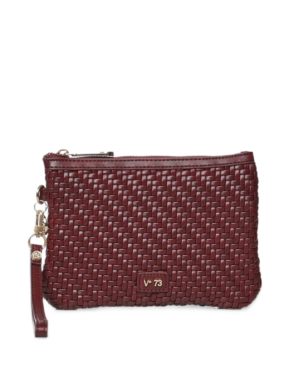 V°73 Zelda woven-effect clutch bag - Rosso