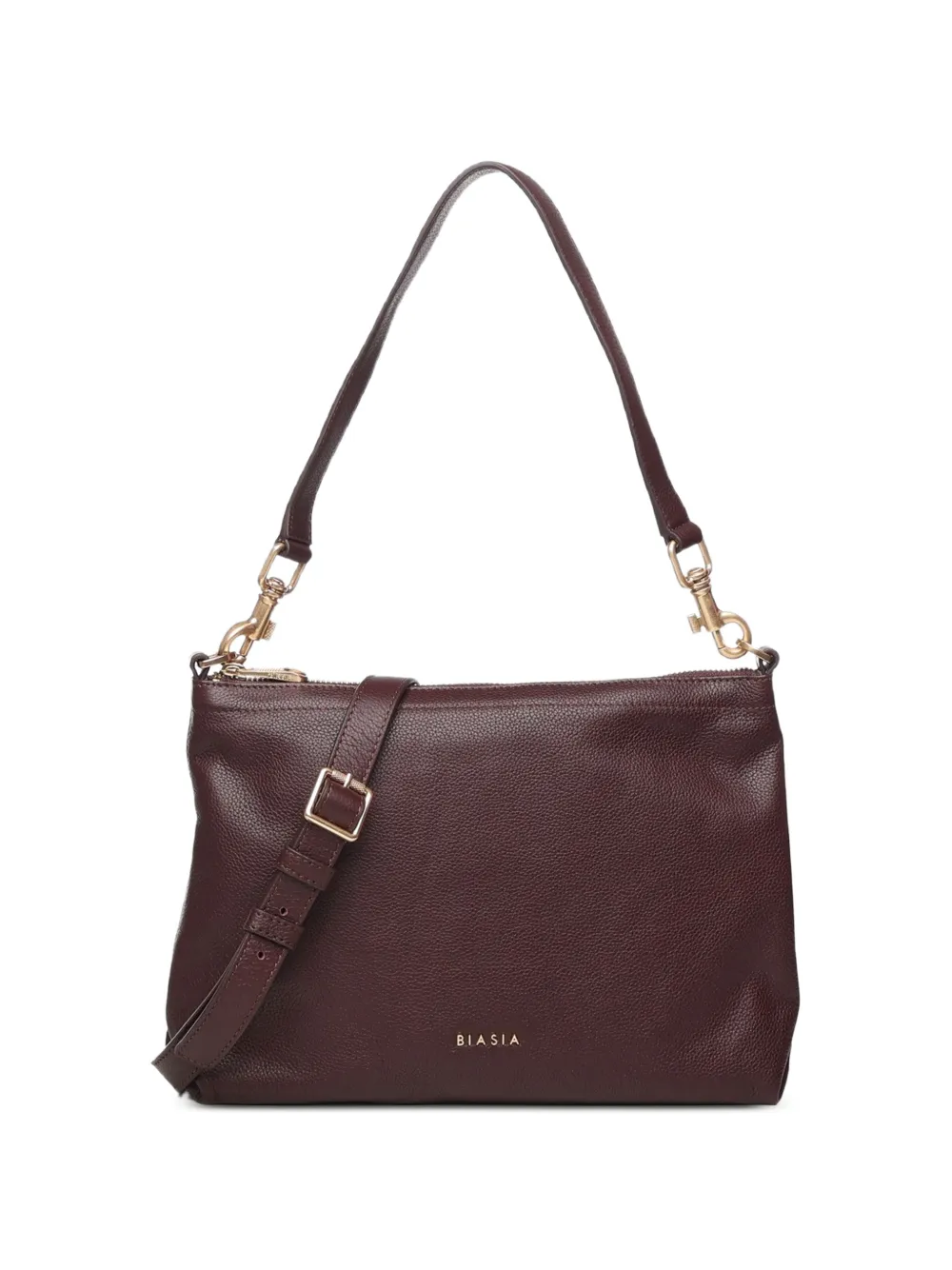 BIASIA grained-leather shoulder bag - Rosso