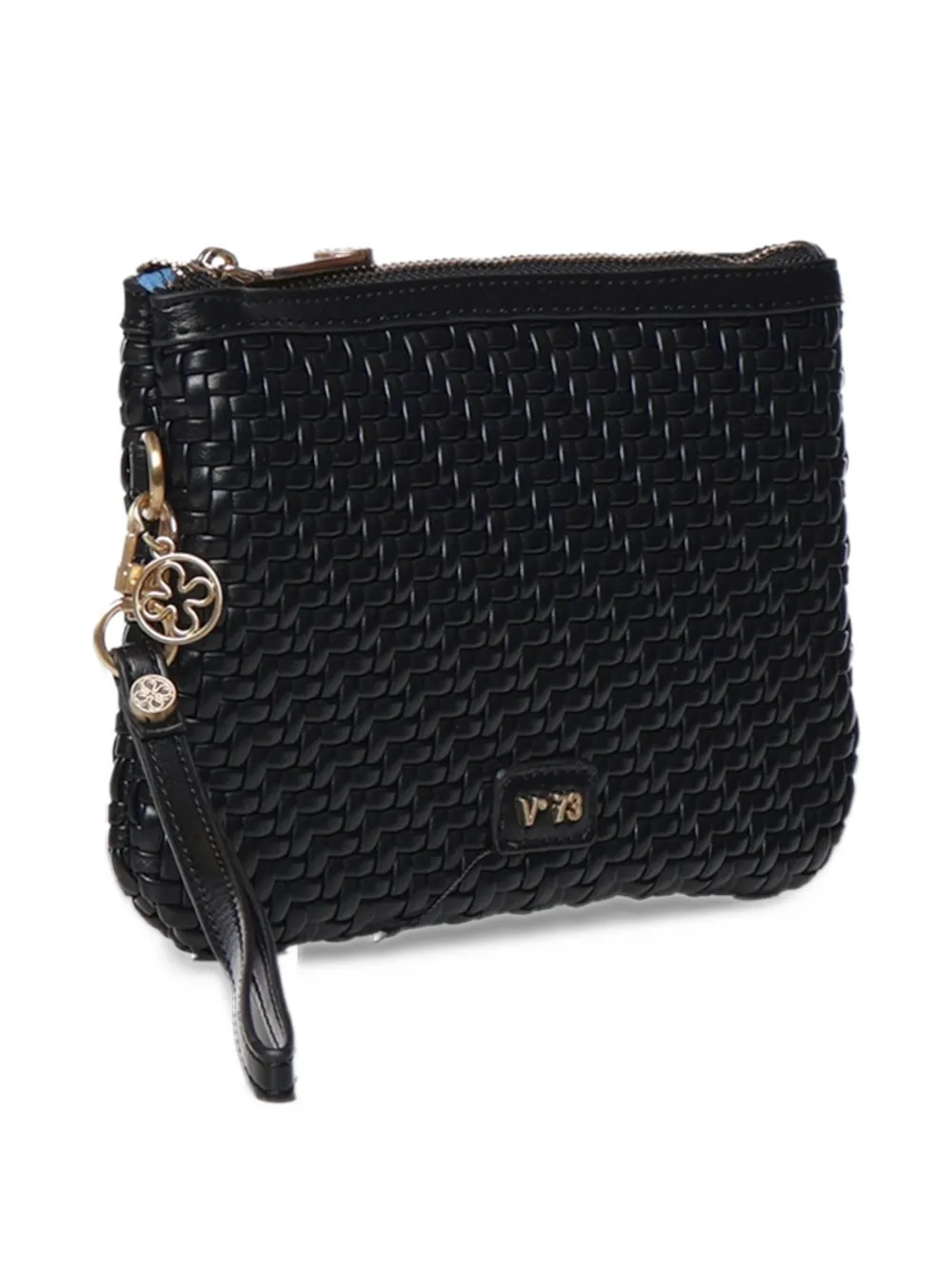 V°73 woven-effect zipped pouch - Nero