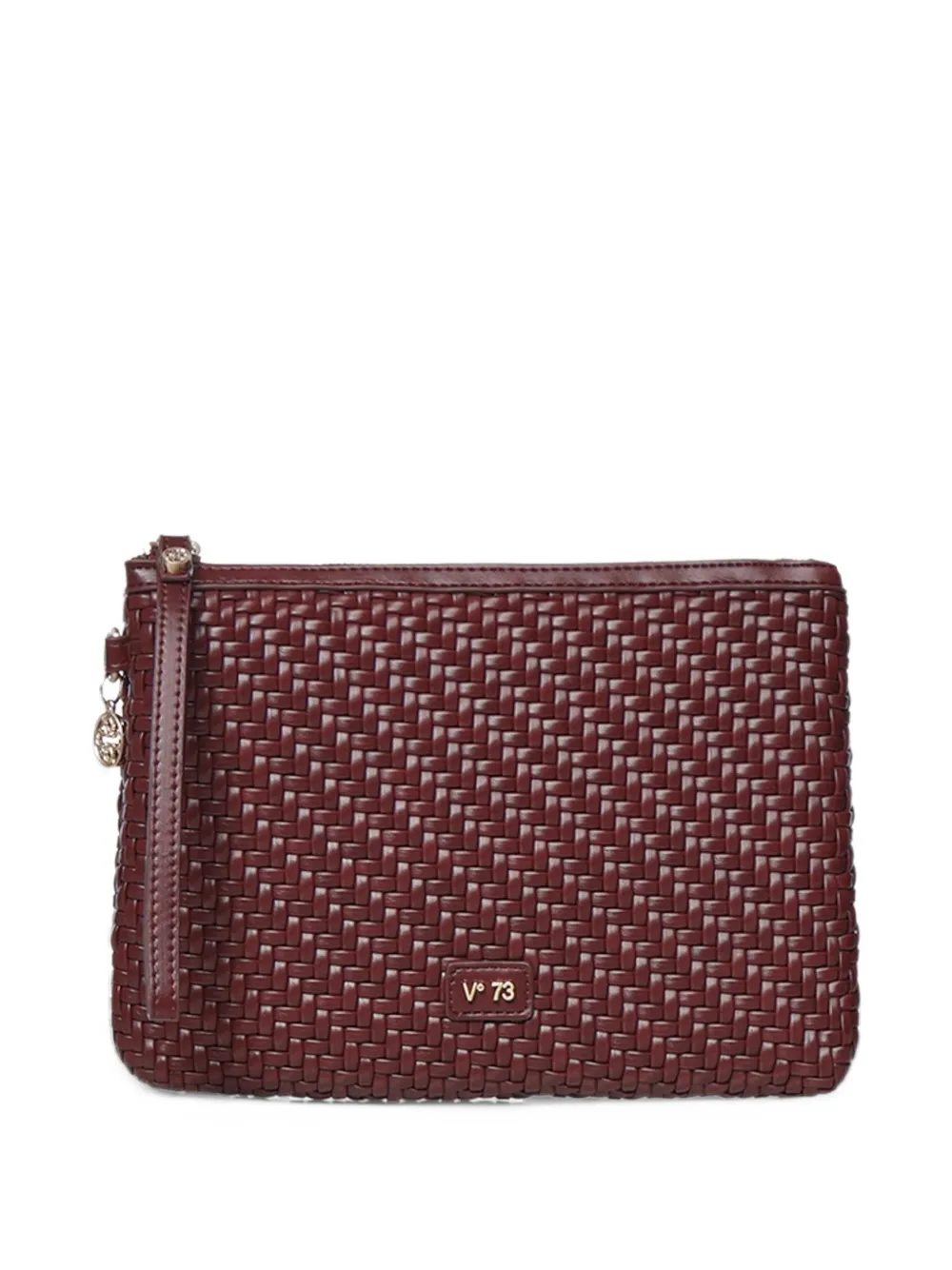 V°73 woven-effect Zelda clutch bag - Rosso