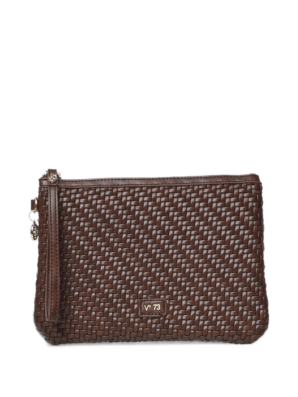 V°73 woven-effect clutch bag - Marrone