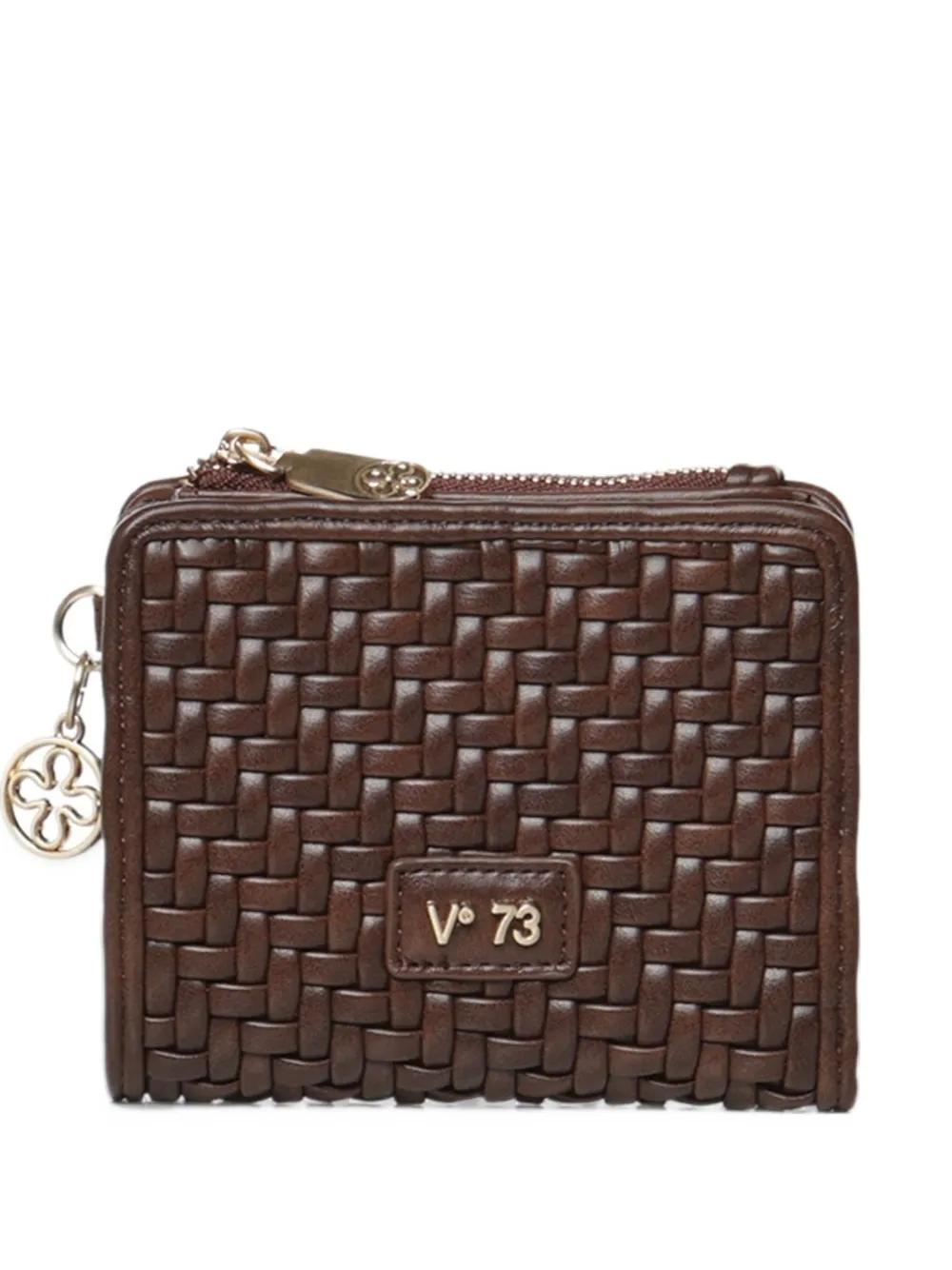 V°73 Zelda woven logo-plaque wallet - Marrone