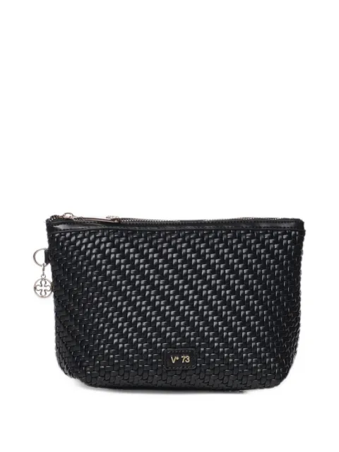 V°73 woven-design logo-plaque pouch