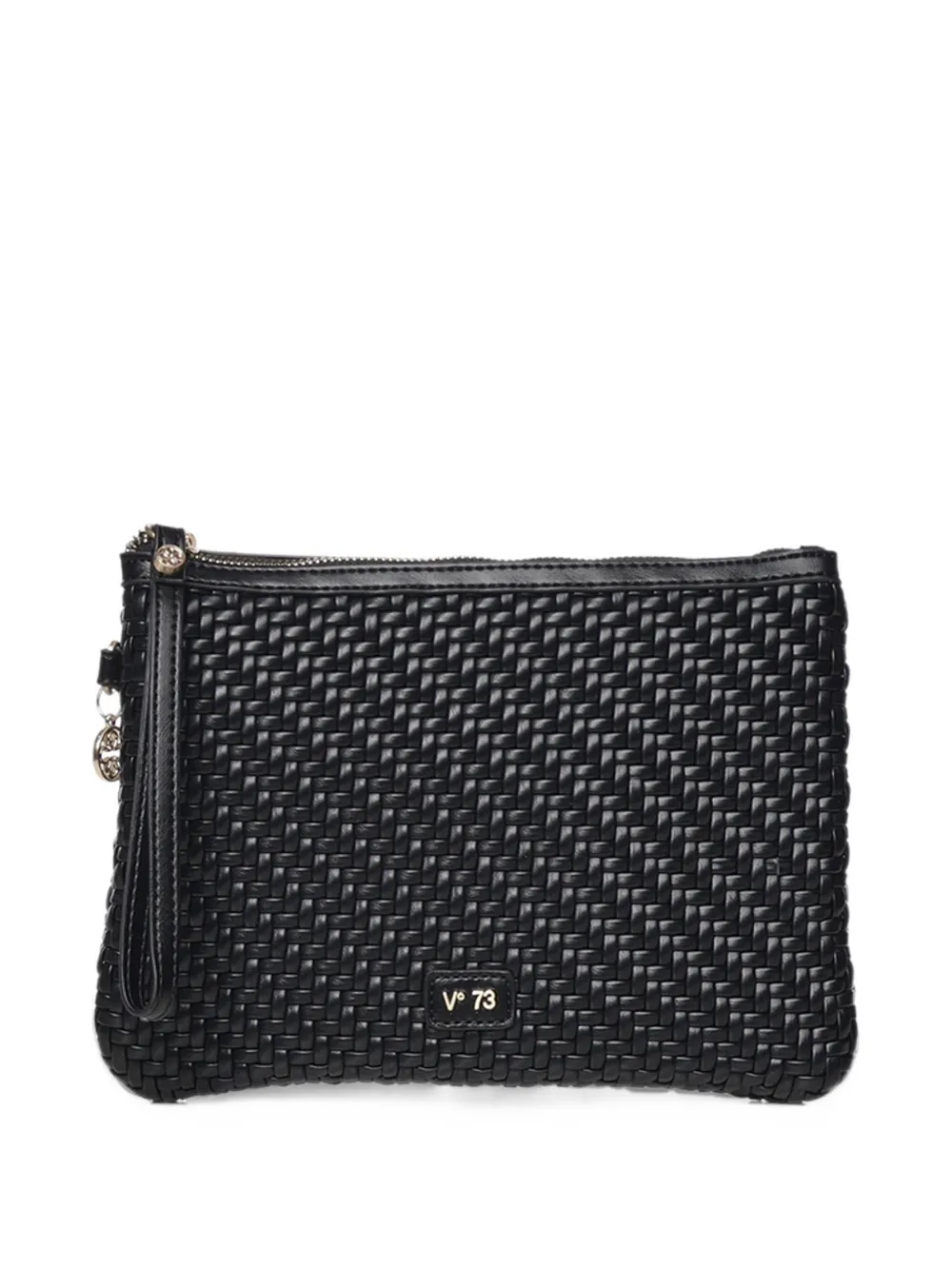 V°73 woven-design zip-top clutch bag - Nero