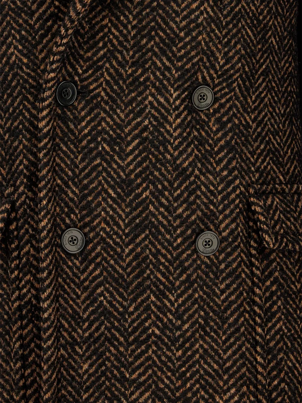 Pence herringbone double-breasted coat Bruin