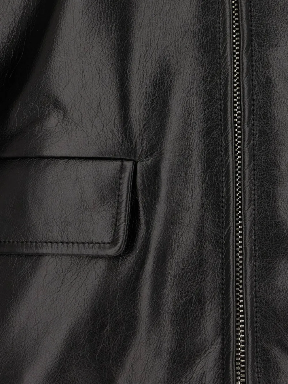 Marni zip-up leather jacket Zwart