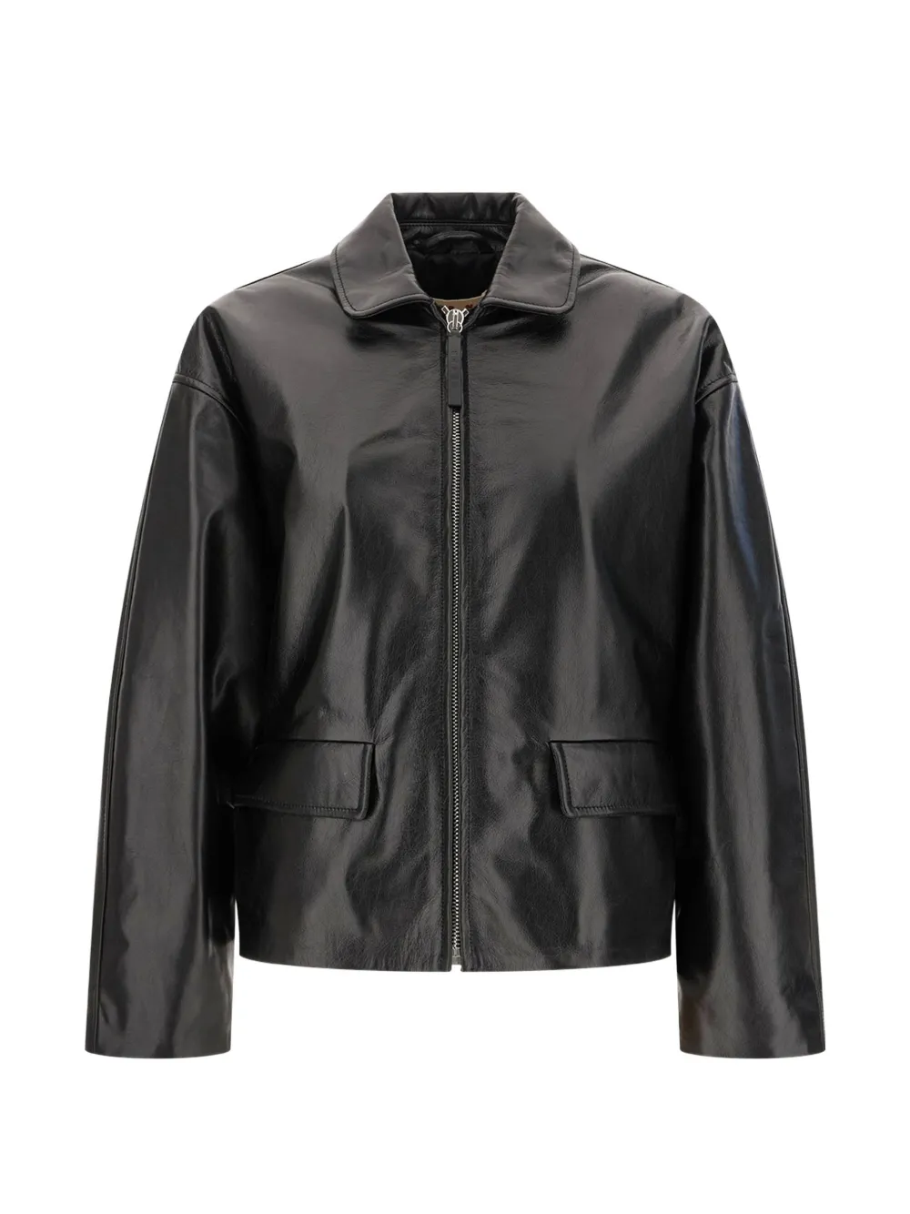 Marni zip-up leather jacket - Schwarz