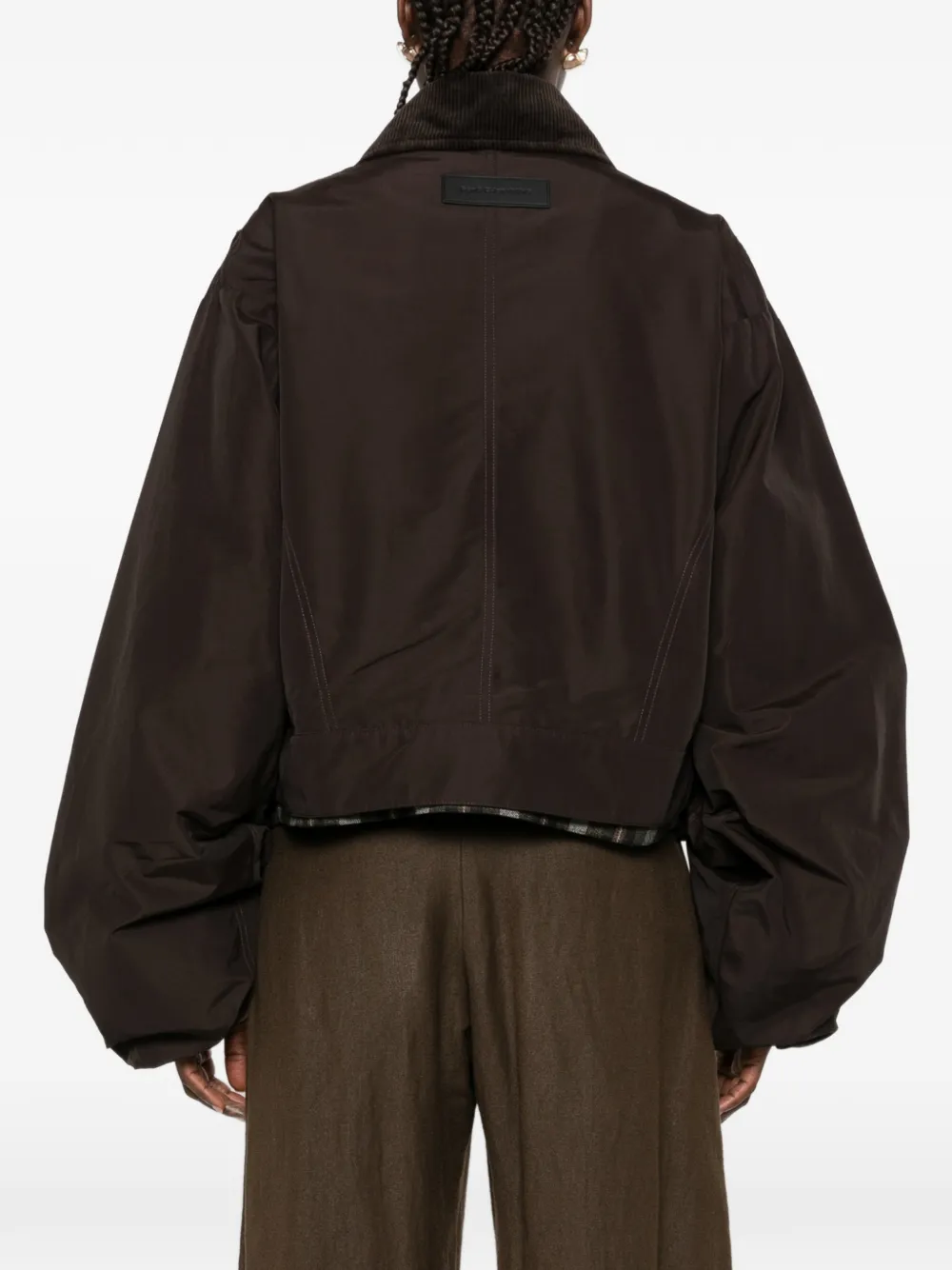 Feng Chen Wang corduroy-collar gathered-sleeve jacket Bruin