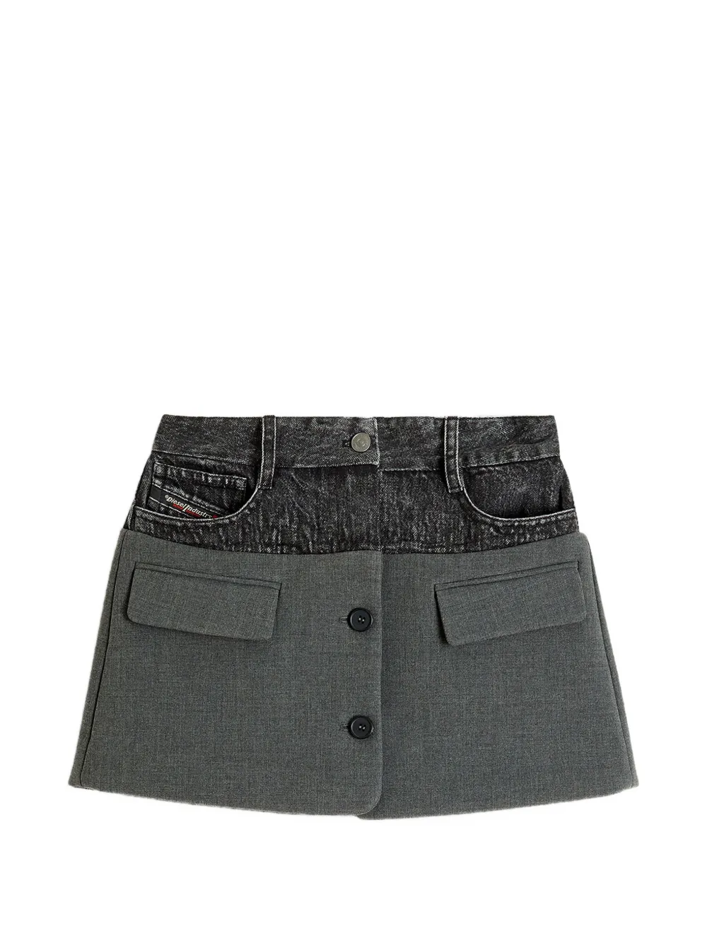 Diesel denim mini skirt with tailored section - Grigio