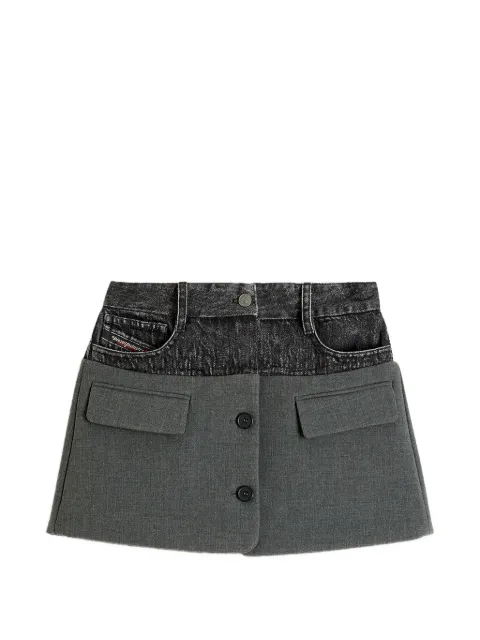 Diesel denim mini skirt with tailored section