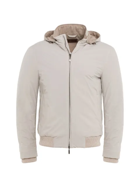 DORIANI hooded rib-trimmed jacket