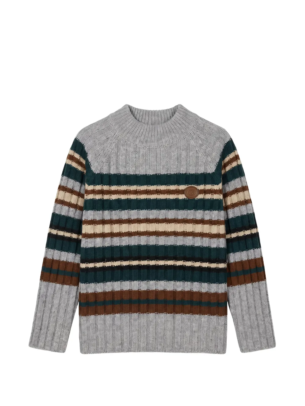 Gucci Kids striped ribbed-knit sweater Grijs