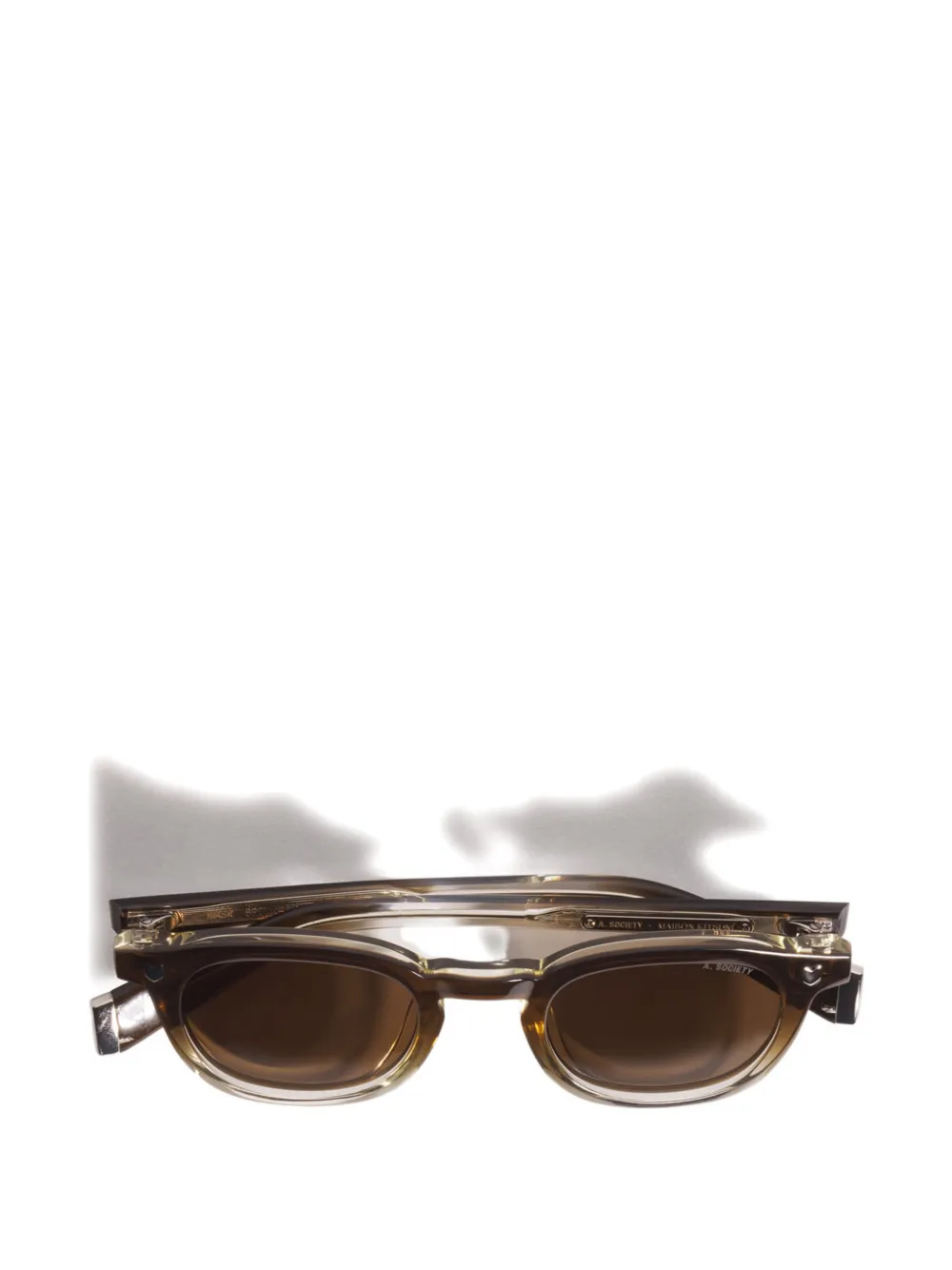 Maison Kitsuné x A. Society Camille round-frame sunglasses Bruin