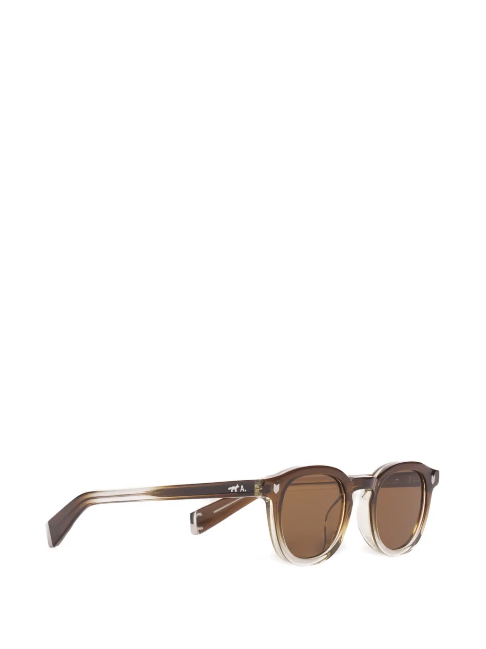 Maison Kitsuné x A. Society Camille round-frame sunglasses Bruin