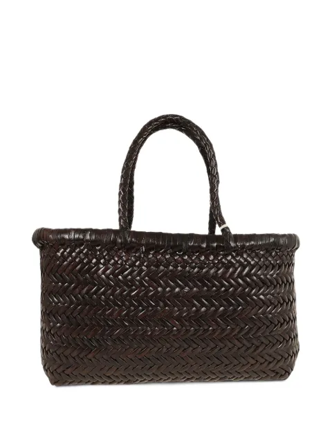 Dragon Mini Flat Gora woven leather tote bag