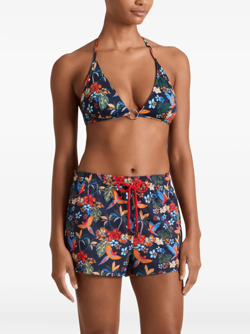 Vilebrequin Fabya Salva tropical-print swim shorts Blauw