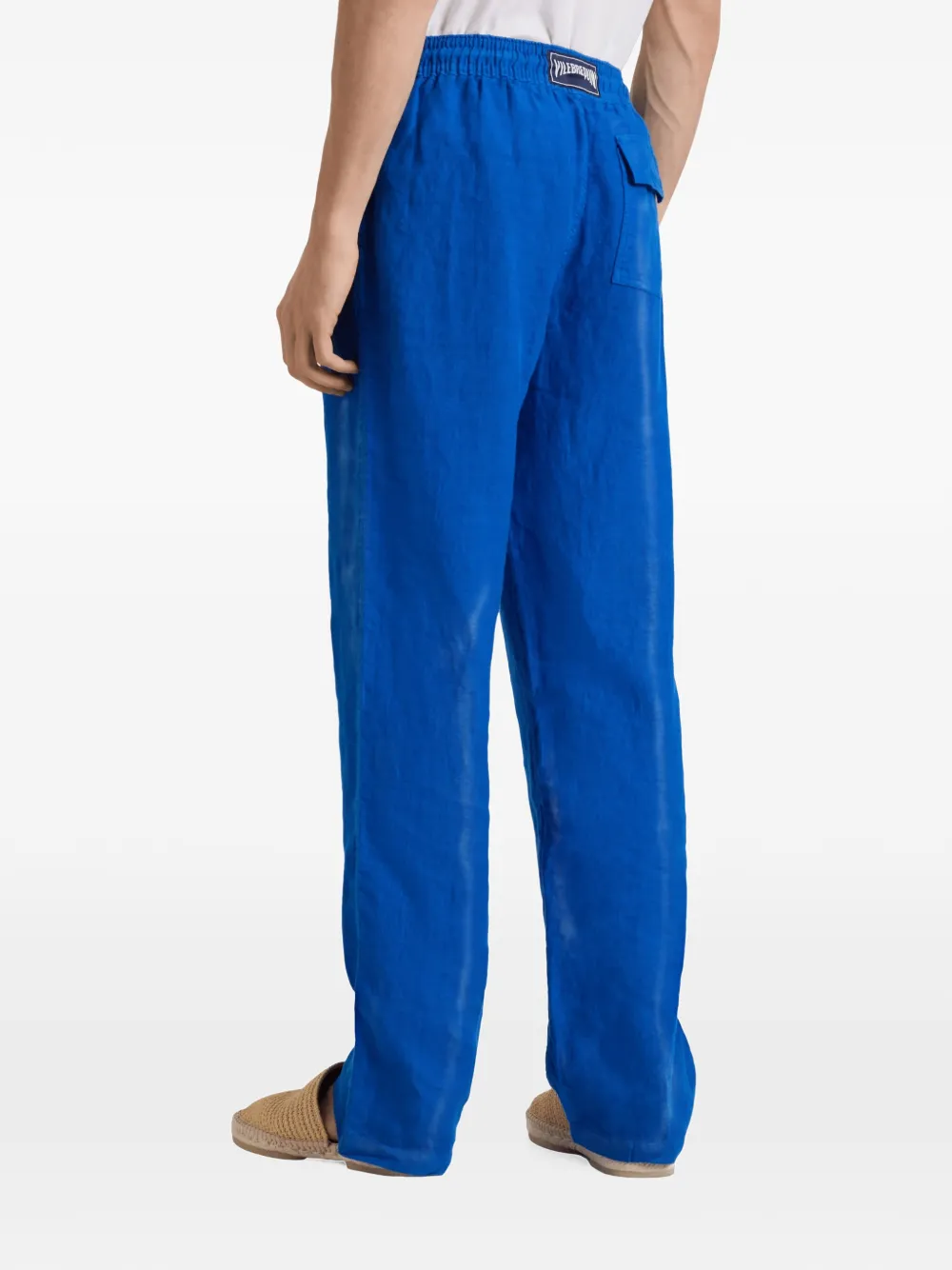 Vilebrequin Pacha drawstring-waist linen trousers Blauw