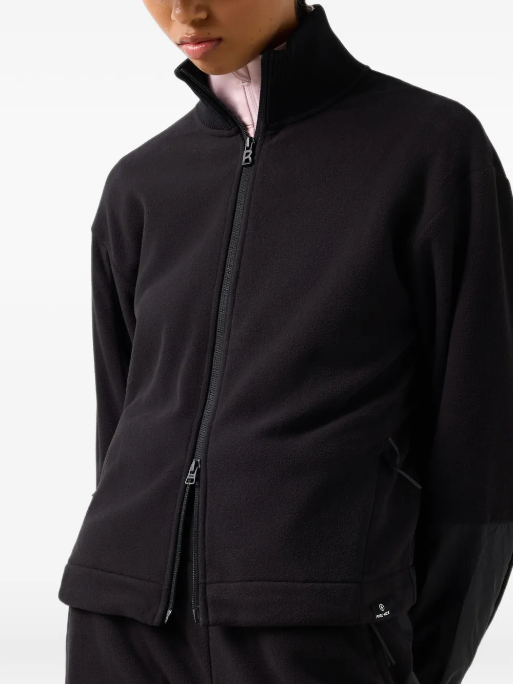BOGNER FIRE+ICE Lucy fleece-texture track jacket Zwart