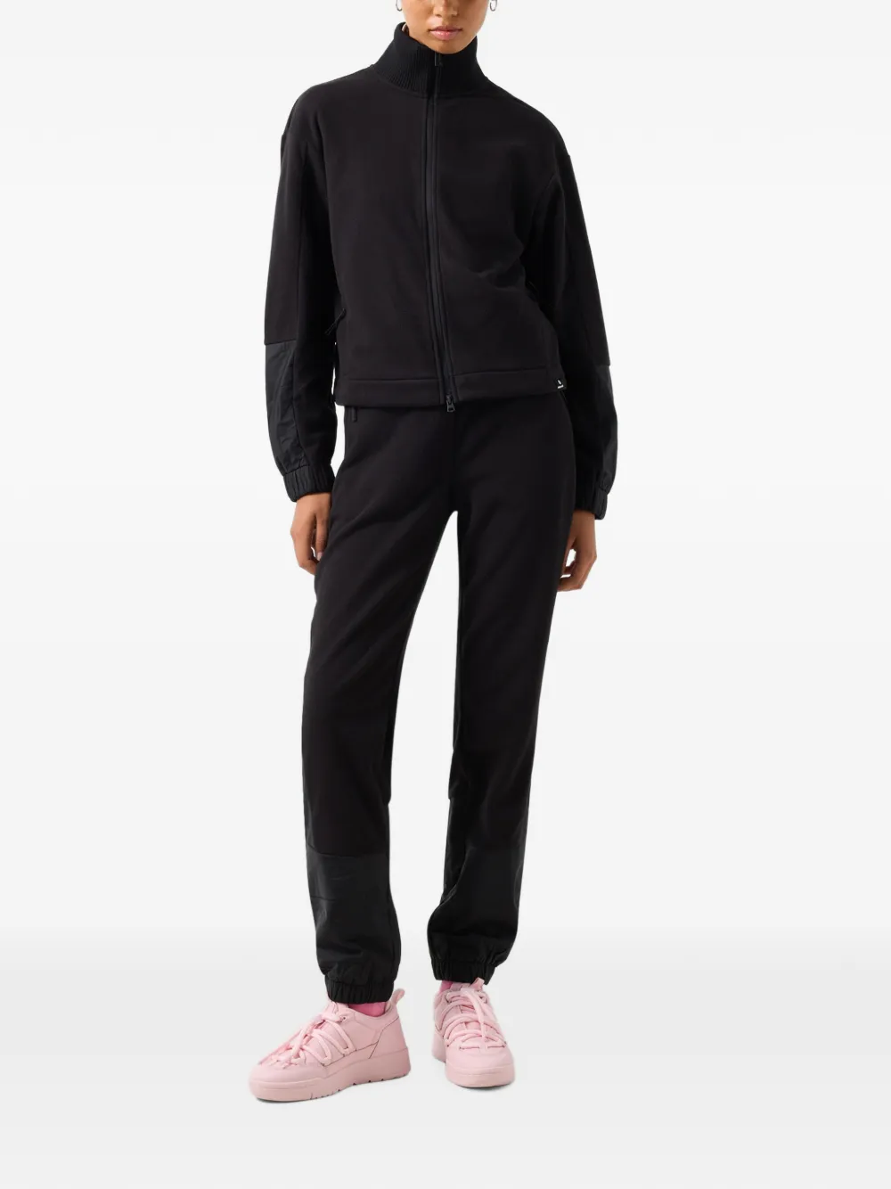 BOGNER FIRE+ICE Lucy fleece-texture track jacket Zwart