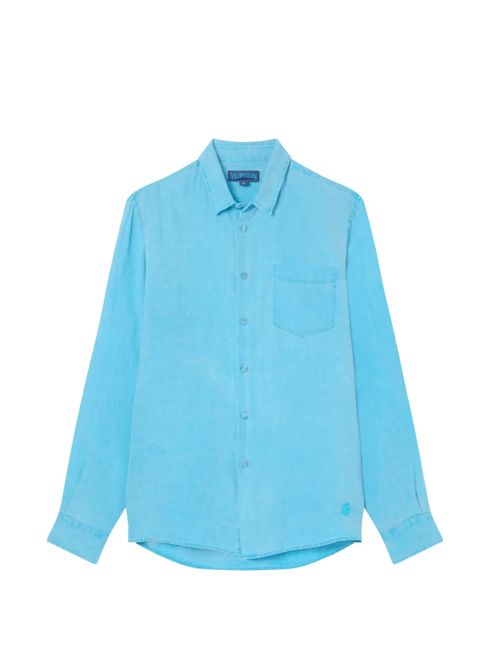 Vilebrequin Caroubis linen chest-pocket shirt Blauw