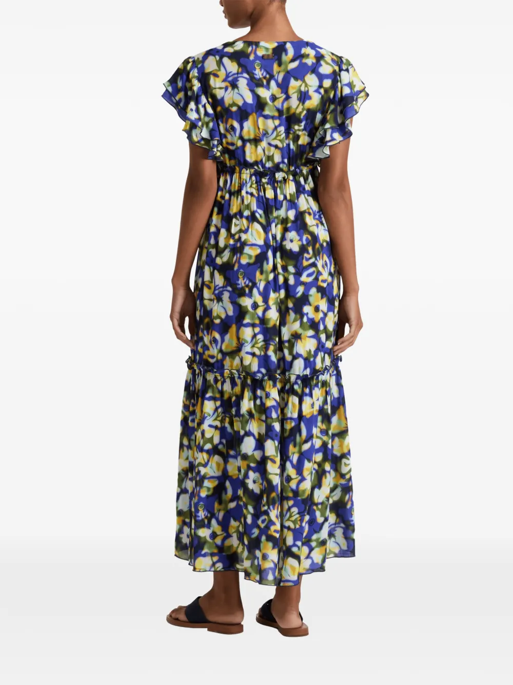 Vilebrequin Frangipanier Trouble floral-print maxi dress Blauw