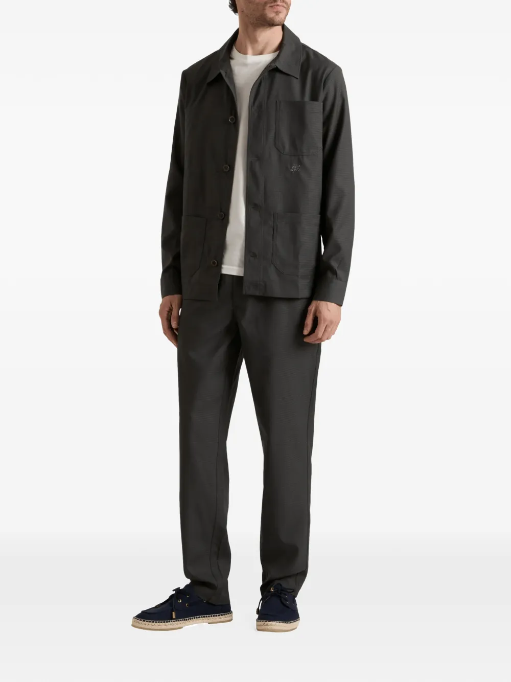 Vilebrequin Micro Carreaux elasticated-waist straight-leg trousers Groen