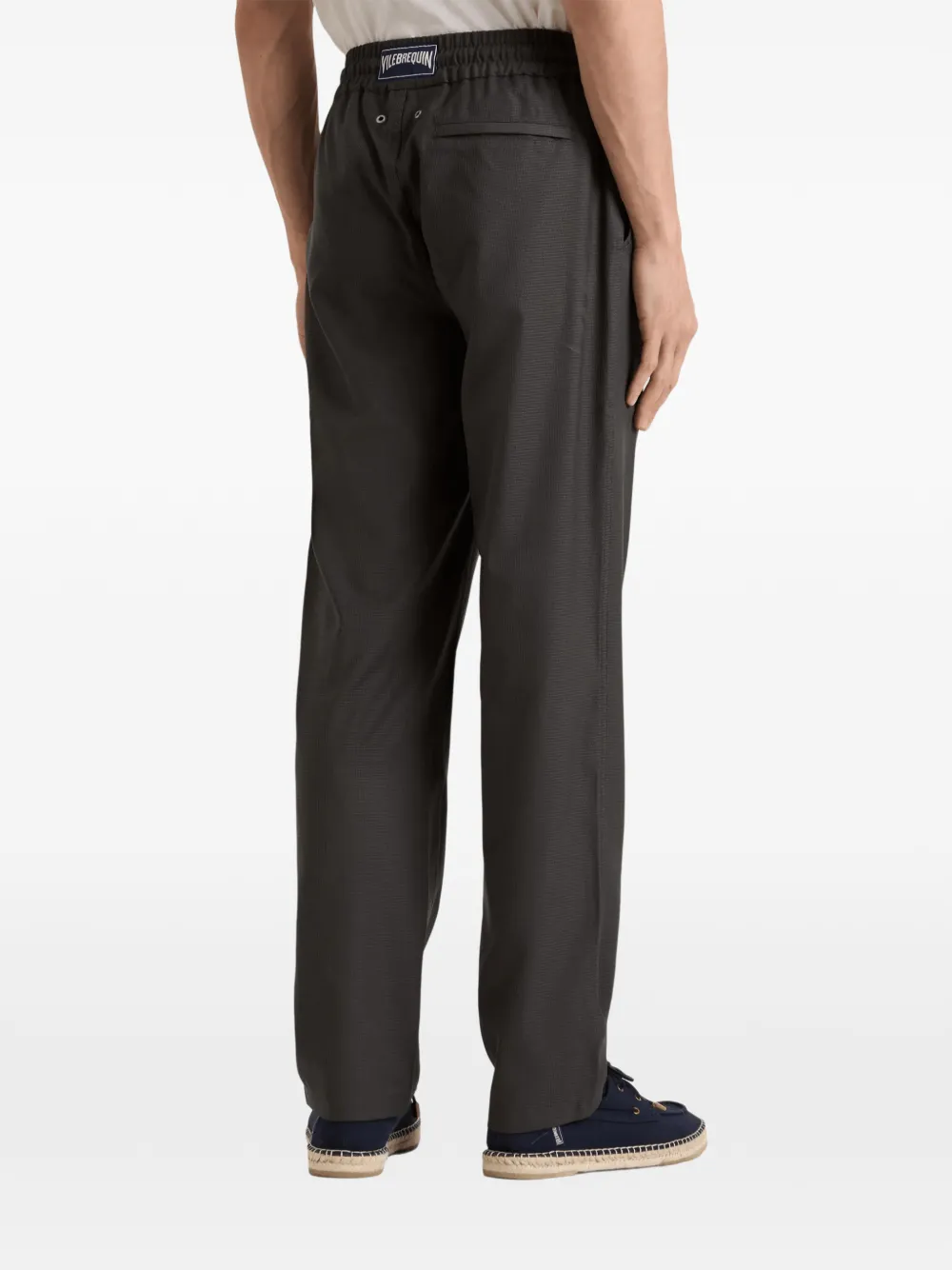 Vilebrequin Micro Carreaux elasticated-waist straight-leg trousers Groen