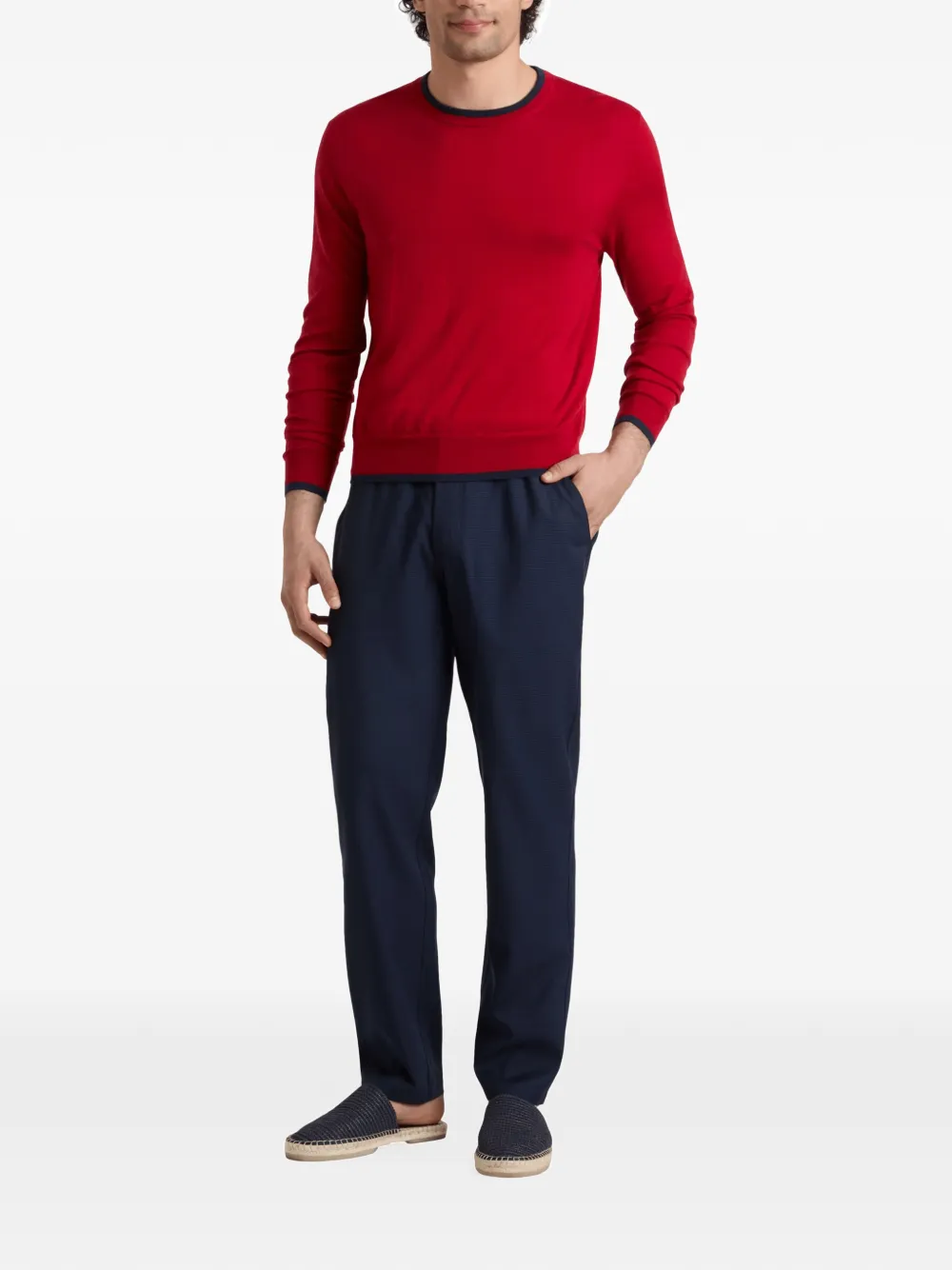 Vilebrequin Micro Carreaux drawstring trousers Blauw