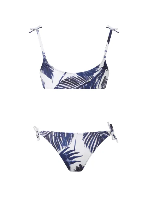 Vilebrequin Kids Papagaio leaf-print bikini