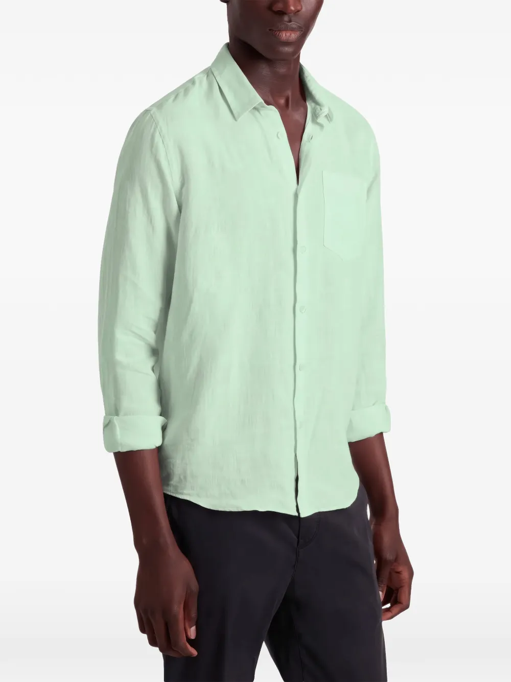 Vilebrequin button-down linen shirt Groen