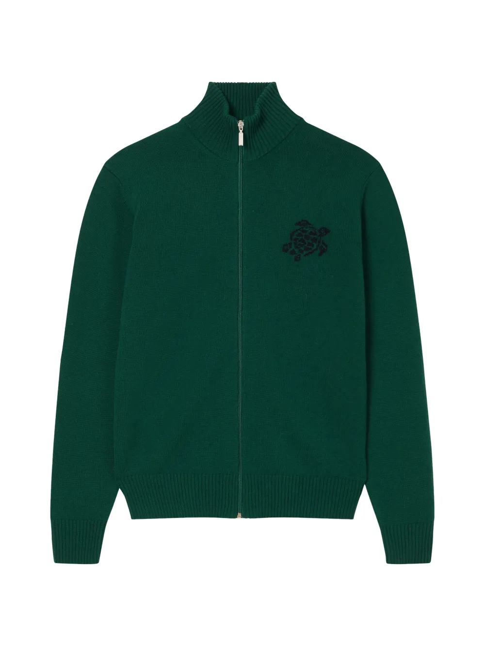 Vilebrequin turtle-motif zip-up cardigan - Verde