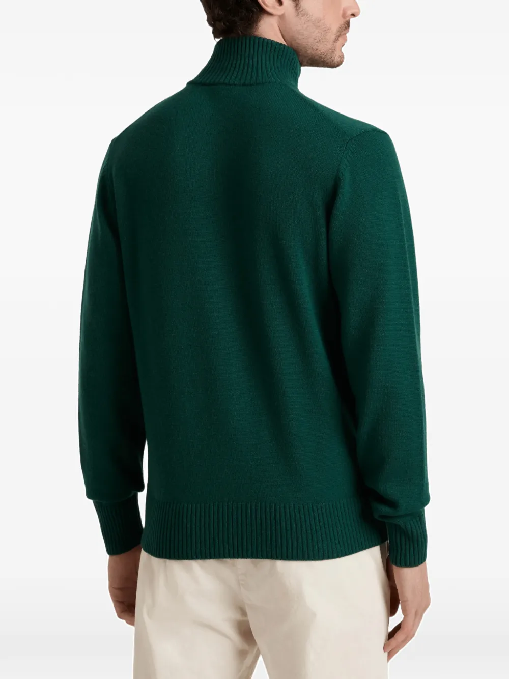 Vilebrequin turtle-motif zip-up cardigan Groen