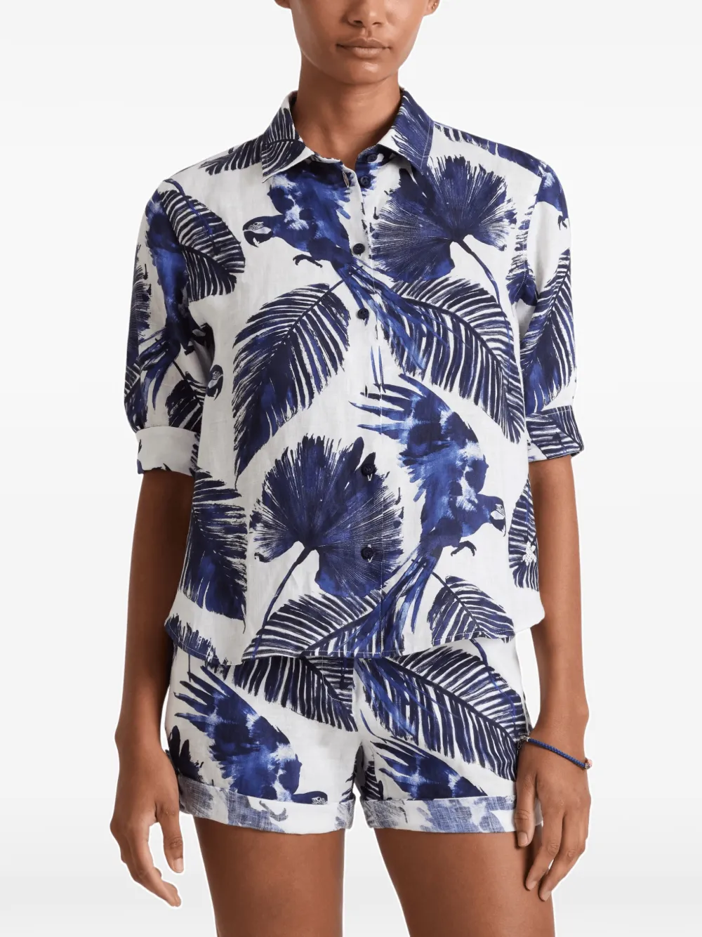 Vilebrequin Laurane Papagaio linen shirt Wit